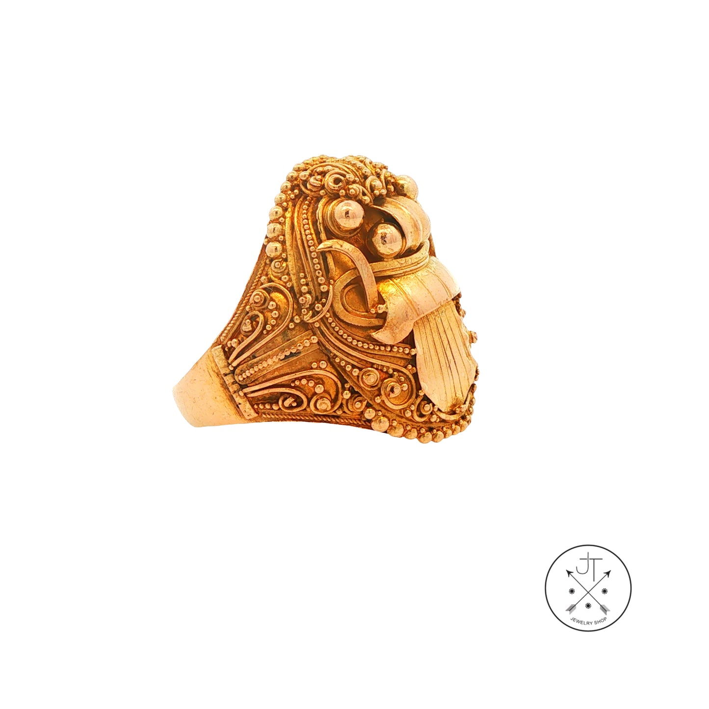 Vintage 22k Yellow Gold Barong Ring Size 8 Sura Estate