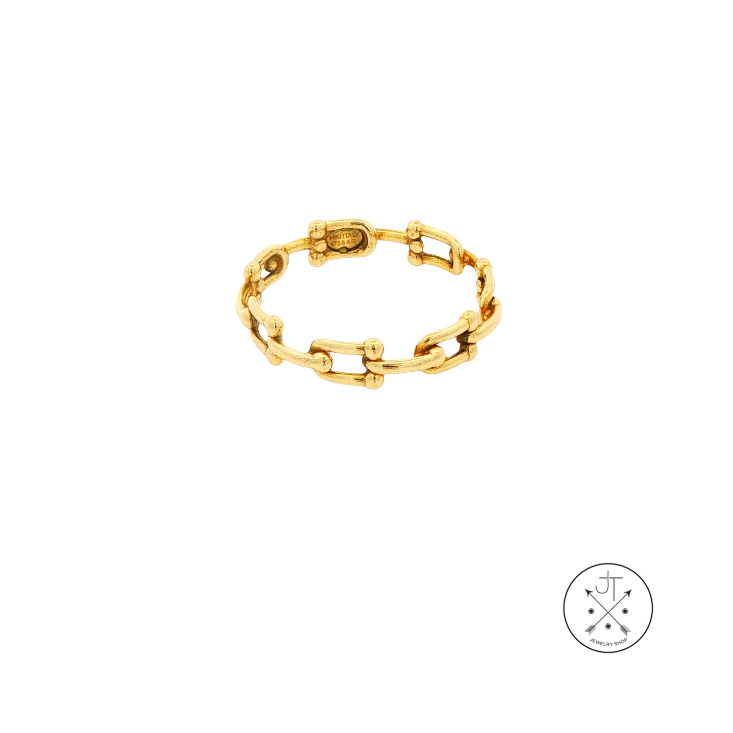 14k Yellow Gold Link Band Size 6.5 Italy Ring