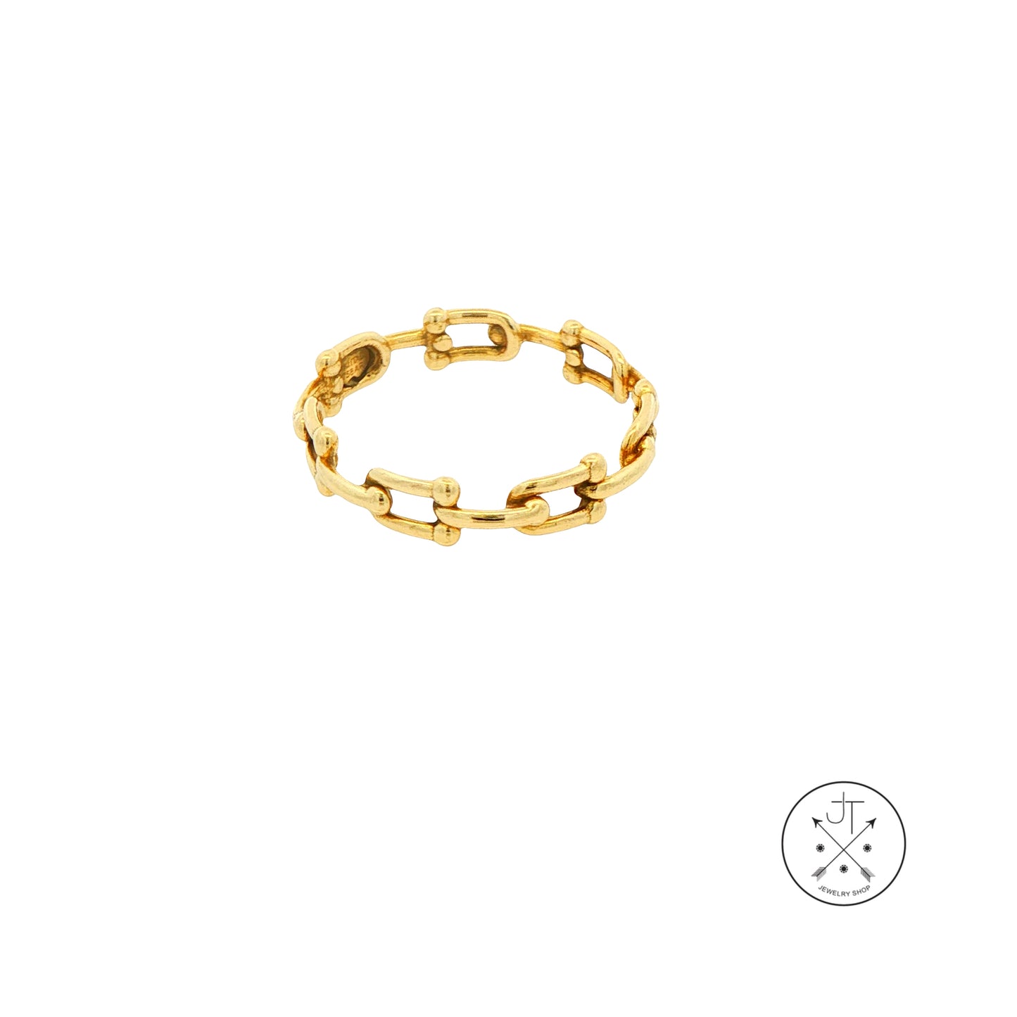 14k Yellow Gold Link Band Size 6.5 Italy Ring