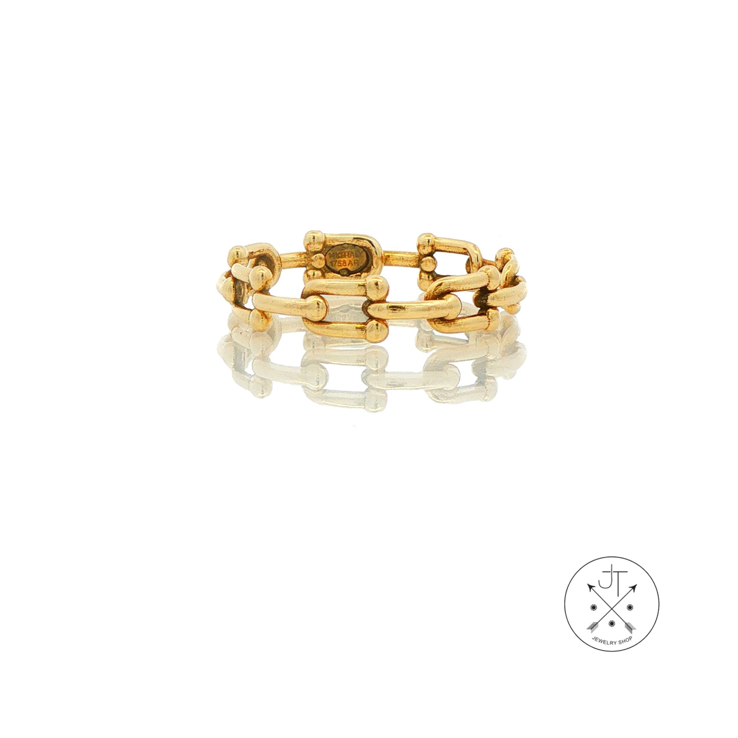 14k Yellow Gold Link Band Size 6.5 Italy Ring