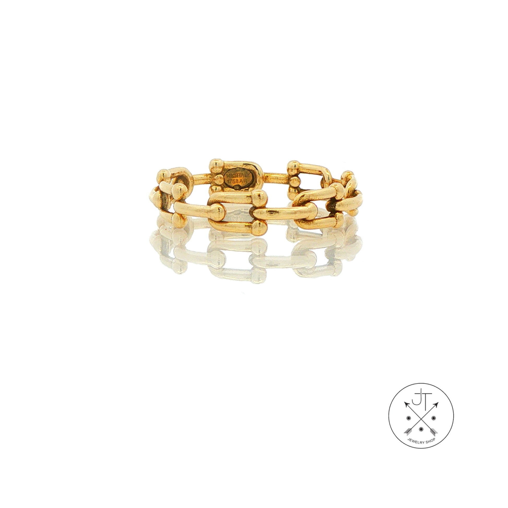 14k Yellow Gold Link Band Size 6.5 Italy Ring