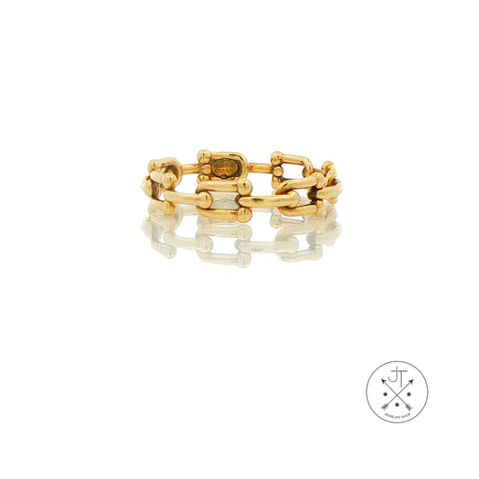 14k Yellow Gold Link Band Size 6.5 Italy Ring