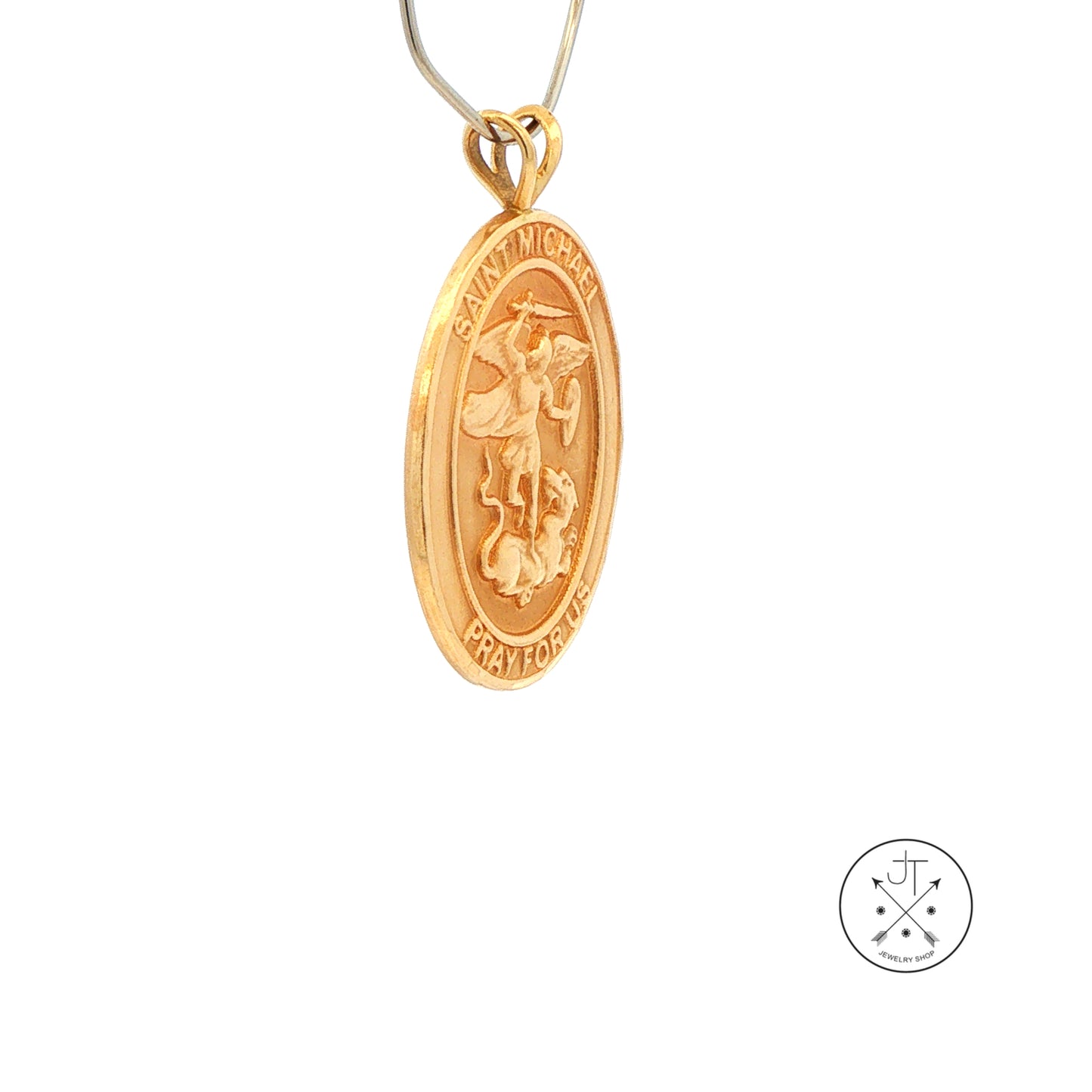 Vintage 14k Yellow Gold St. Michael / US Army Pendant Medallion Bliss