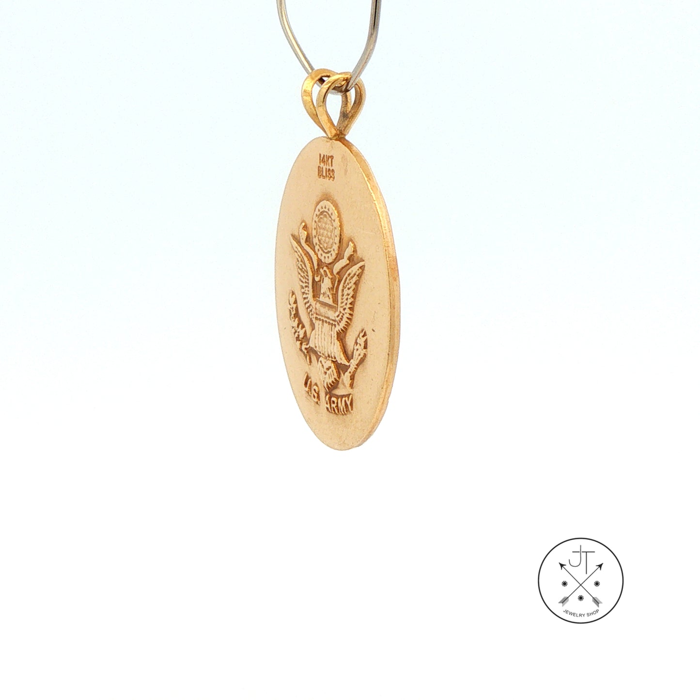 Vintage 14k Yellow Gold St. Michael / US Army Pendant Medallion Bliss