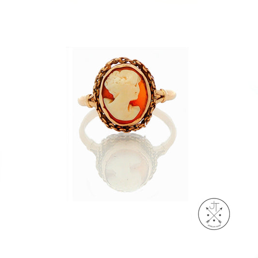 Vintage 14k Yellow Gold Cameo Ring Size 5.25 Estate