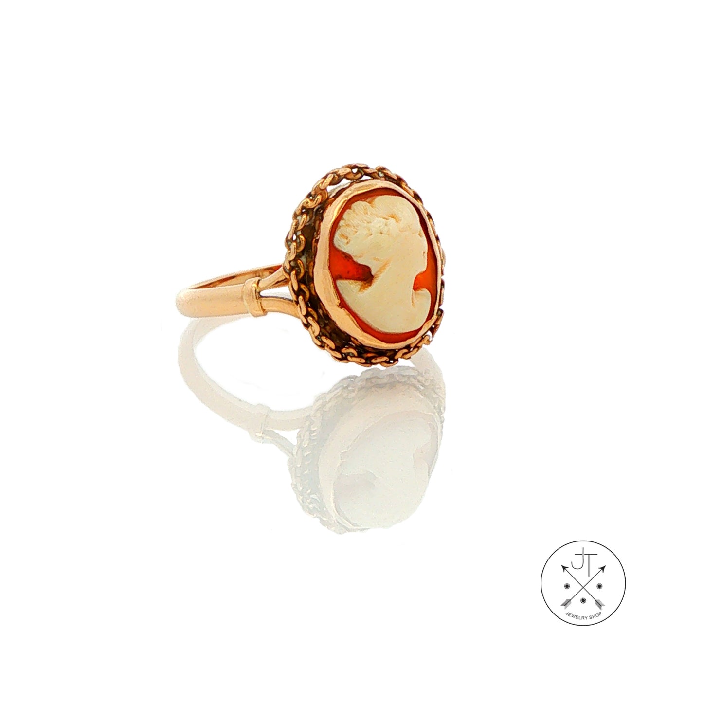 Vintage 14k Yellow Gold Cameo Ring Size 5.25 Estate