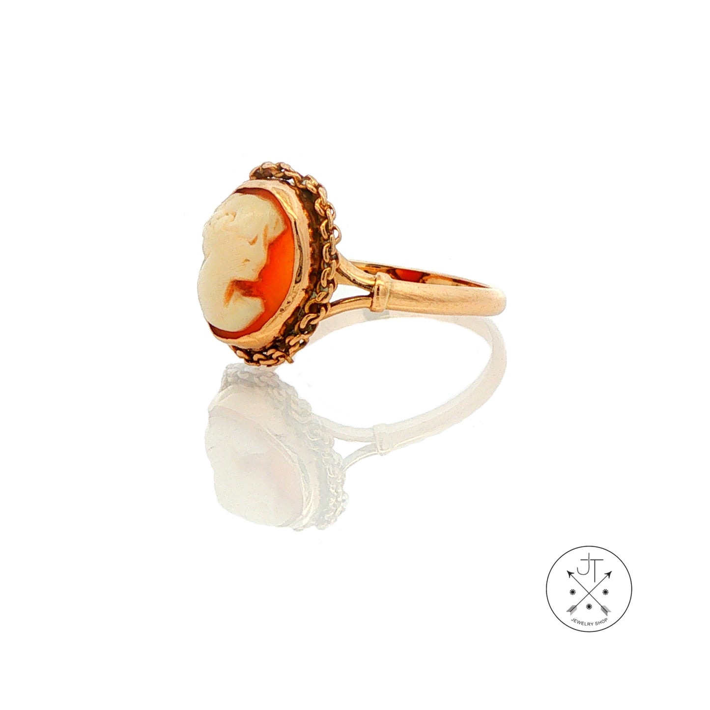 Vintage 14k Yellow Gold Cameo Ring Size 5.25 Estate