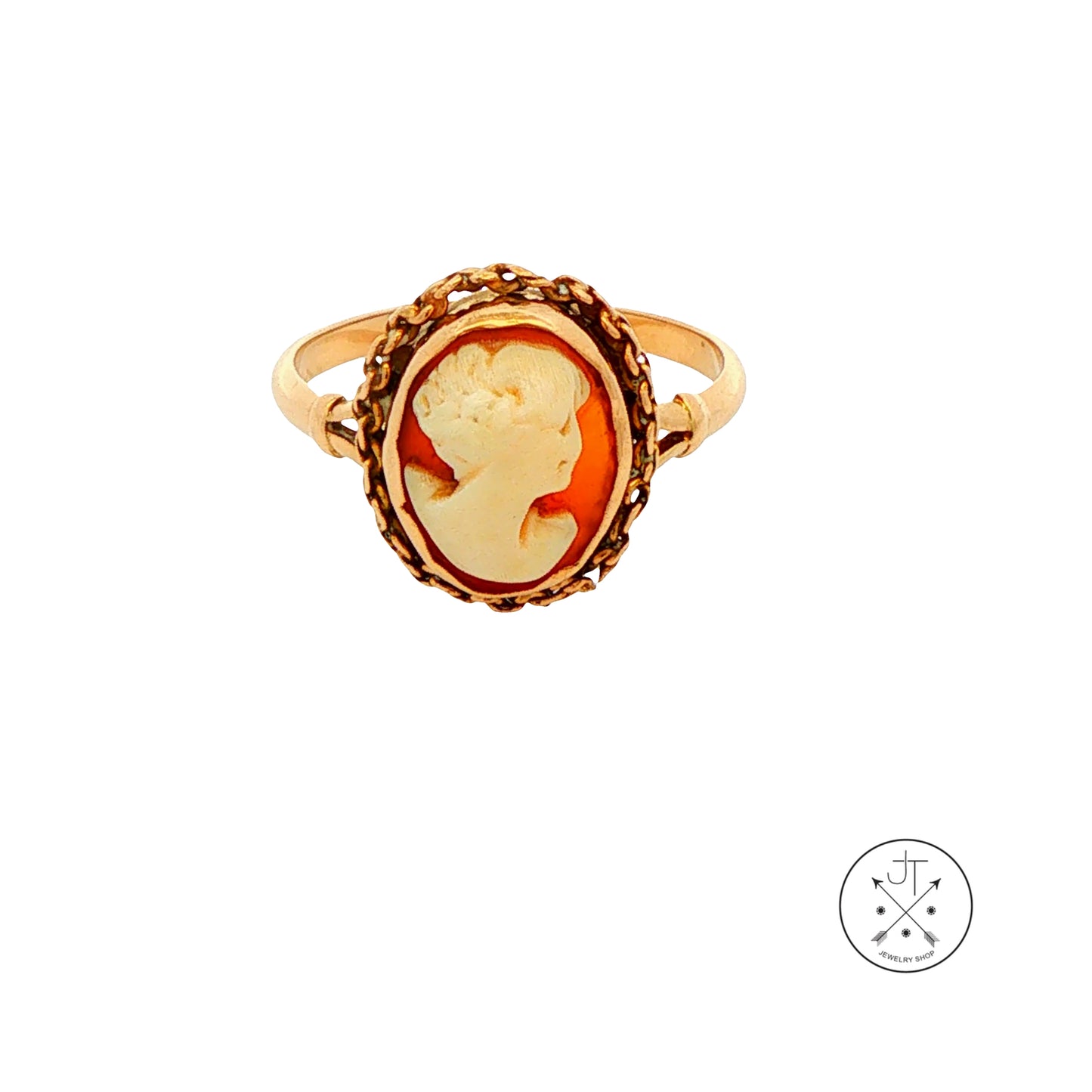 Vintage 14k Yellow Gold Cameo Ring Size 5.25 Estate