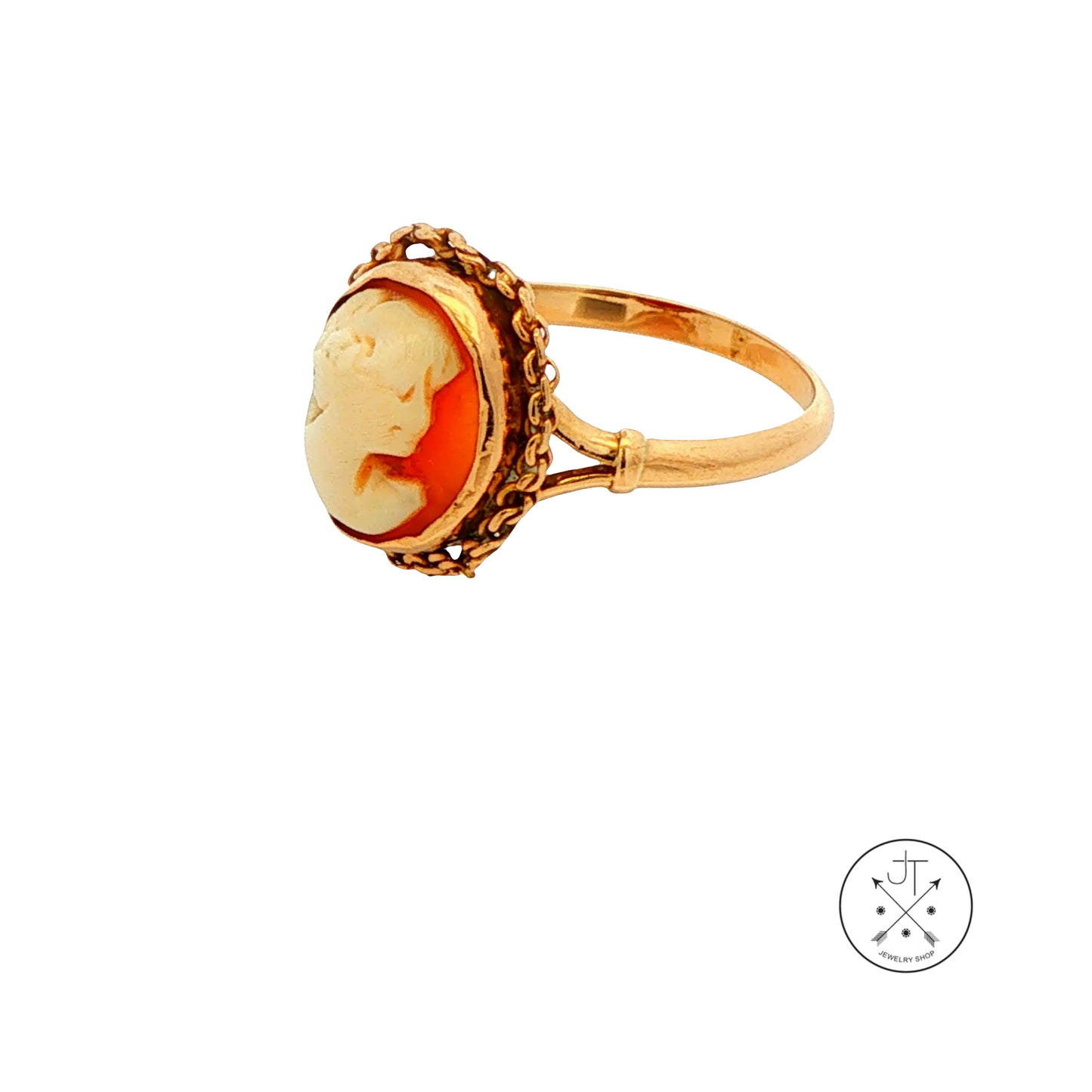 Vintage 14k Yellow Gold Cameo Ring Size 5.25 Estate