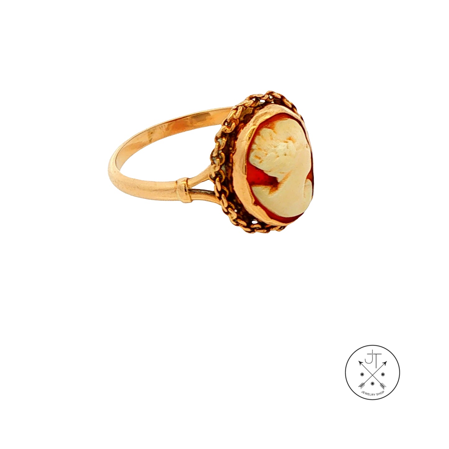 Vintage 14k Yellow Gold Cameo Ring Size 5.25 Estate