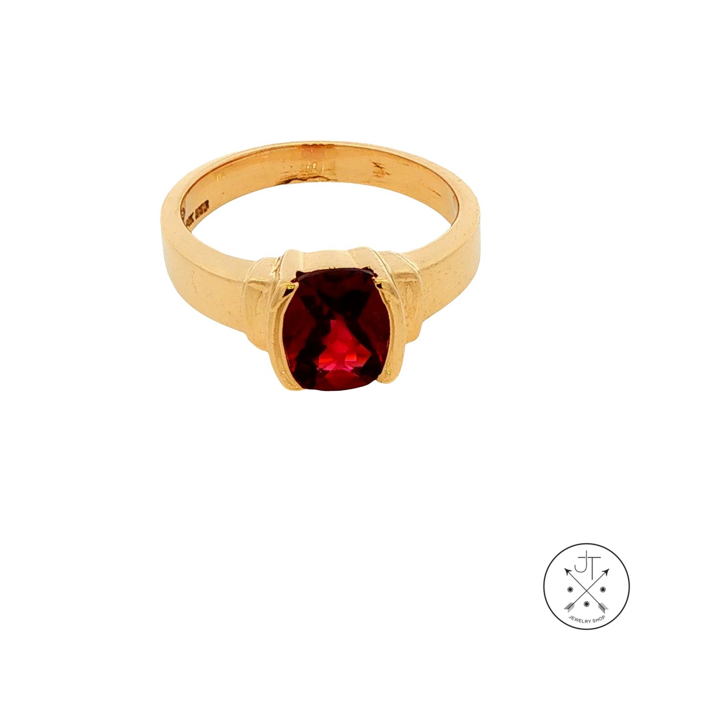 Vintage 14k Yellow Gold Ring with Rhodolite Garnet Size 7.25