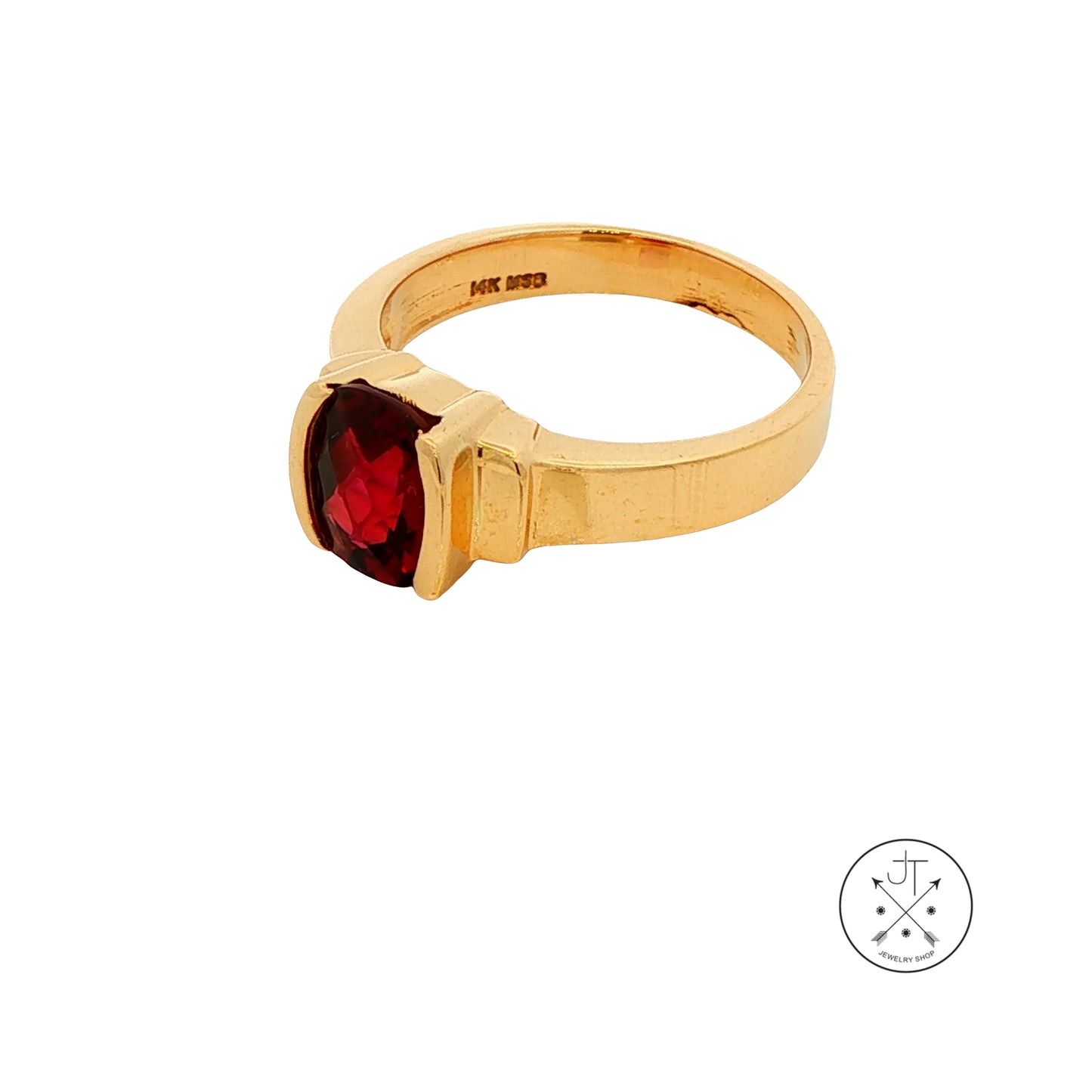 Vintage 14k Yellow Gold Ring with Rhodolite Garnet Size 7.25