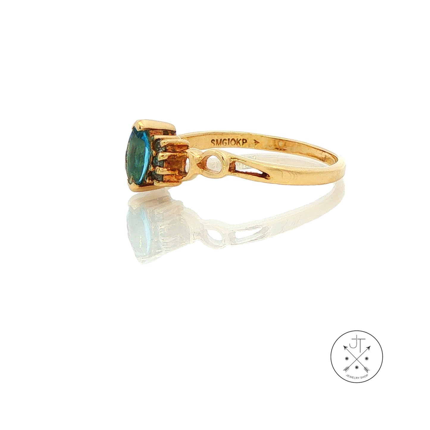 Vintage 10k Yellow Gold Solitaire Ring with Natural Topaz and Diamonds Size 7 November Birthstone