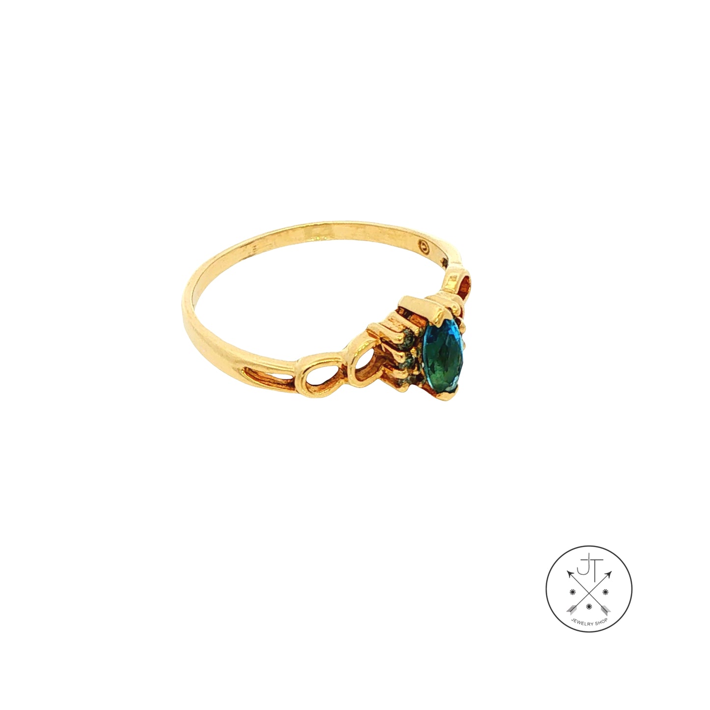 Vintage 10k Yellow Gold Solitaire Ring with Natural Topaz and Diamonds Size 7 November Birthstone