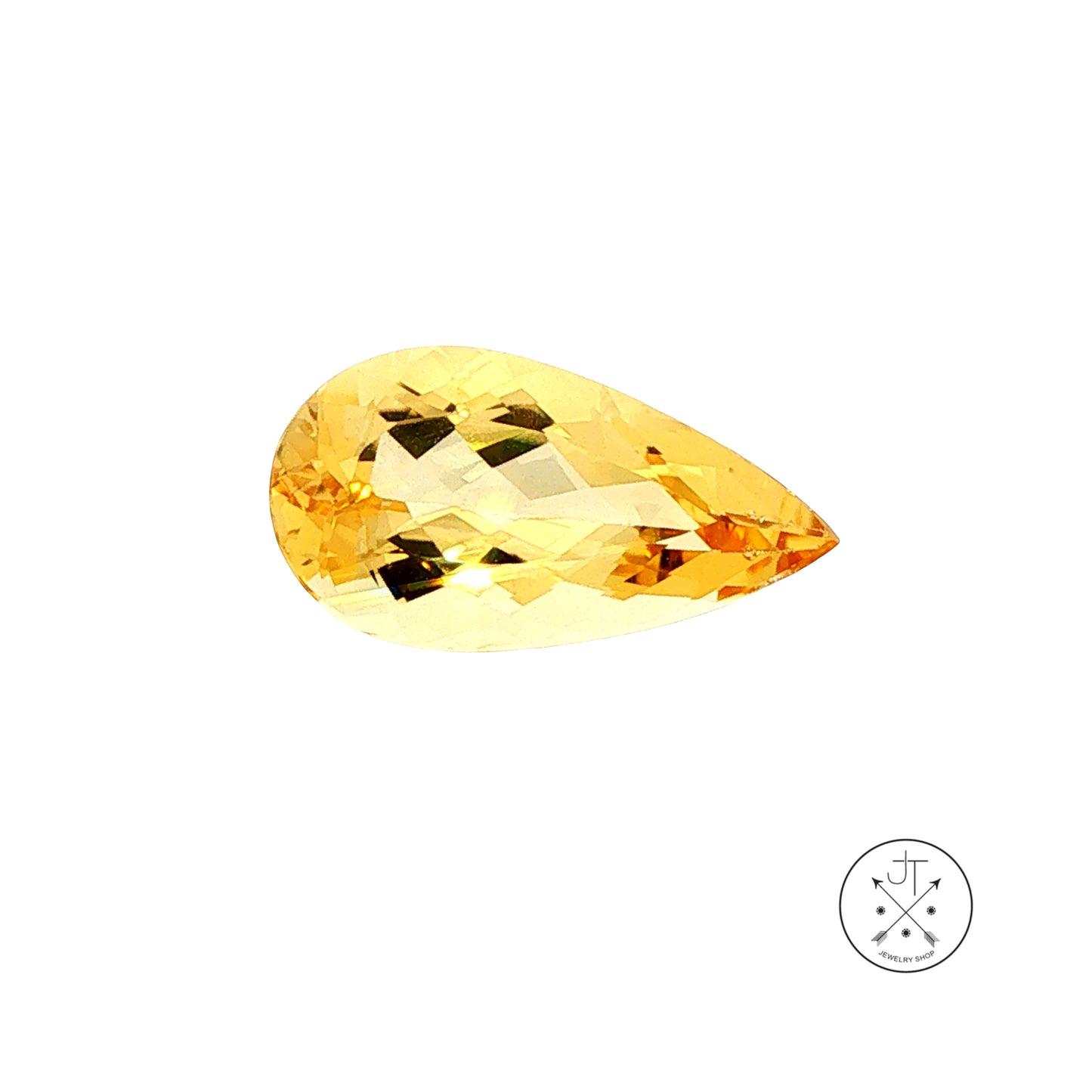 6.90 Carat Natural Heliodor Beryl 19 x 10 mm Pear Faceted Gemstone Loose