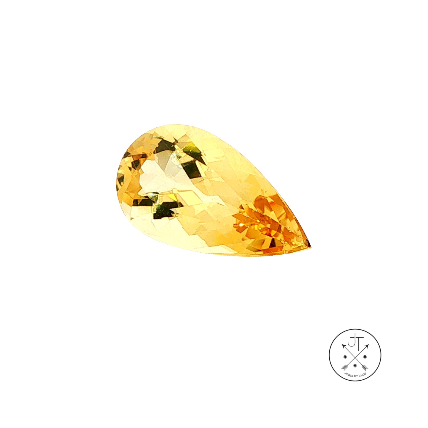 6.90 Carat Natural Heliodor Beryl 19 x 10 mm Pear Faceted Gemstone Loose