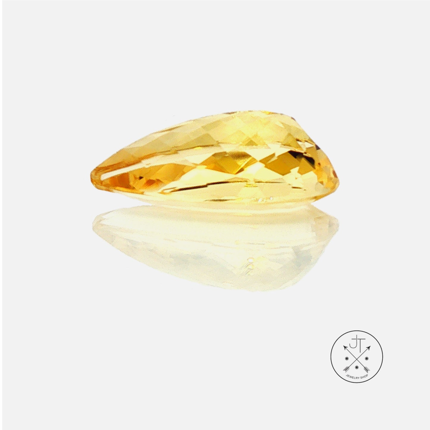 6.90 Carat Natural Heliodor Beryl 19 x 10 mm Pear Faceted Gemstone Loose