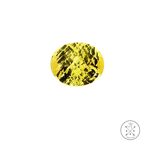 3.92 Carat Natural Heliodor Golden Beryl 12 x 9.8 mm Oval Faceted Gemstone Loose