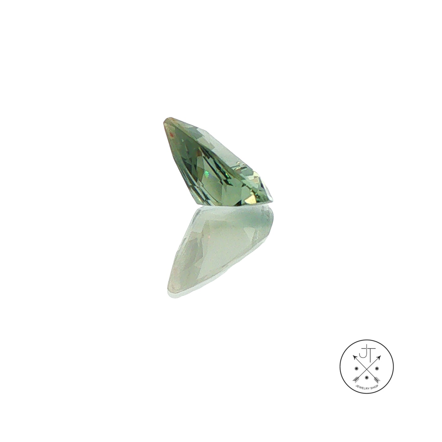 1.81 Carat Natural Green Beryl 9.6 mm Trillion Faceted Gemstone Loose