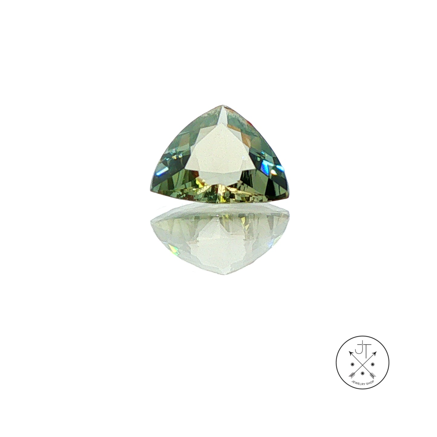 1.81 Carat Natural Green Beryl 9.6 mm Trillion Faceted Gemstone Loose