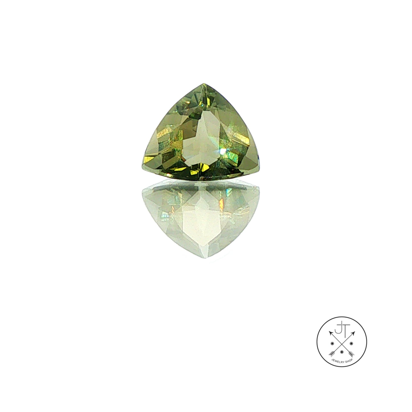 2.27 Carat Natural Green Beryl 9.4 mm Trillion Faceted Gemstone Loose