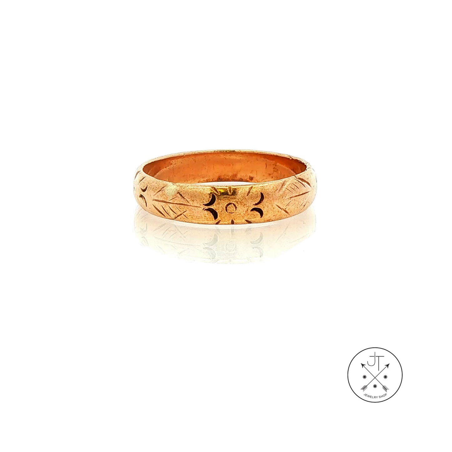 Vintage 12k Yellow Gold 4.8 mm Wedding Band Size 12