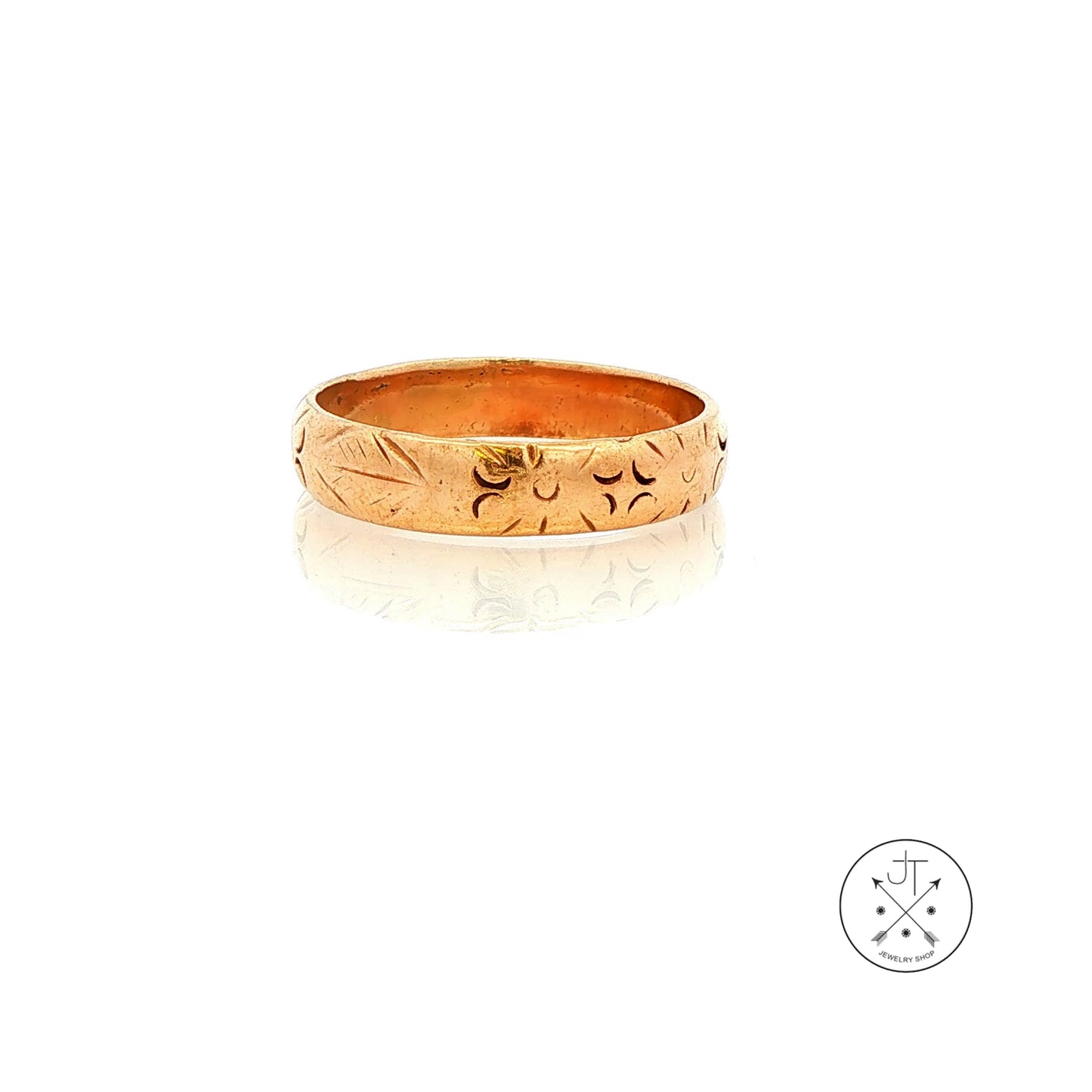 Vintage 12k Yellow Gold 4.8 mm Wedding Band Size 12