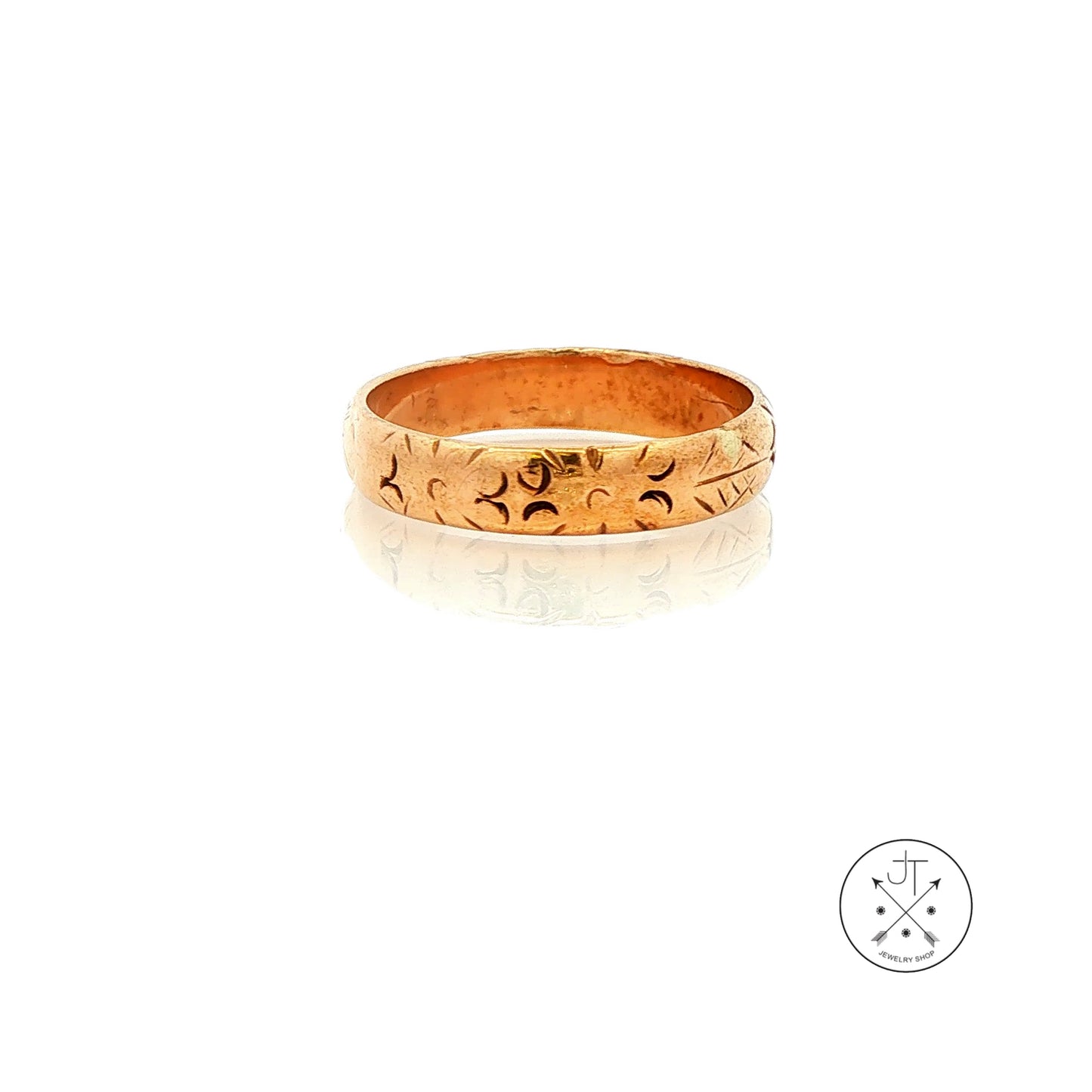 Vintage 12k Yellow Gold 4.8 mm Wedding Band Size 12