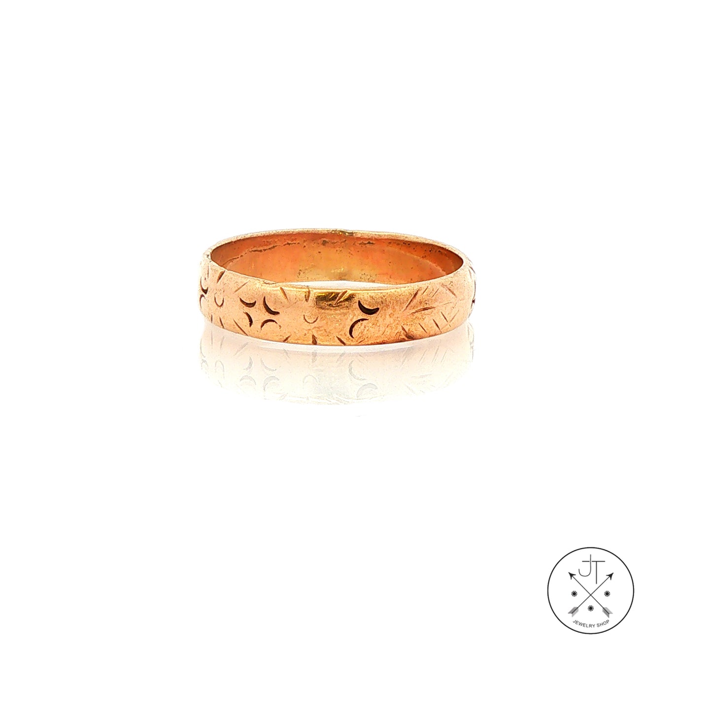 Vintage 12k Yellow Gold 4.8 mm Wedding Band Size 12