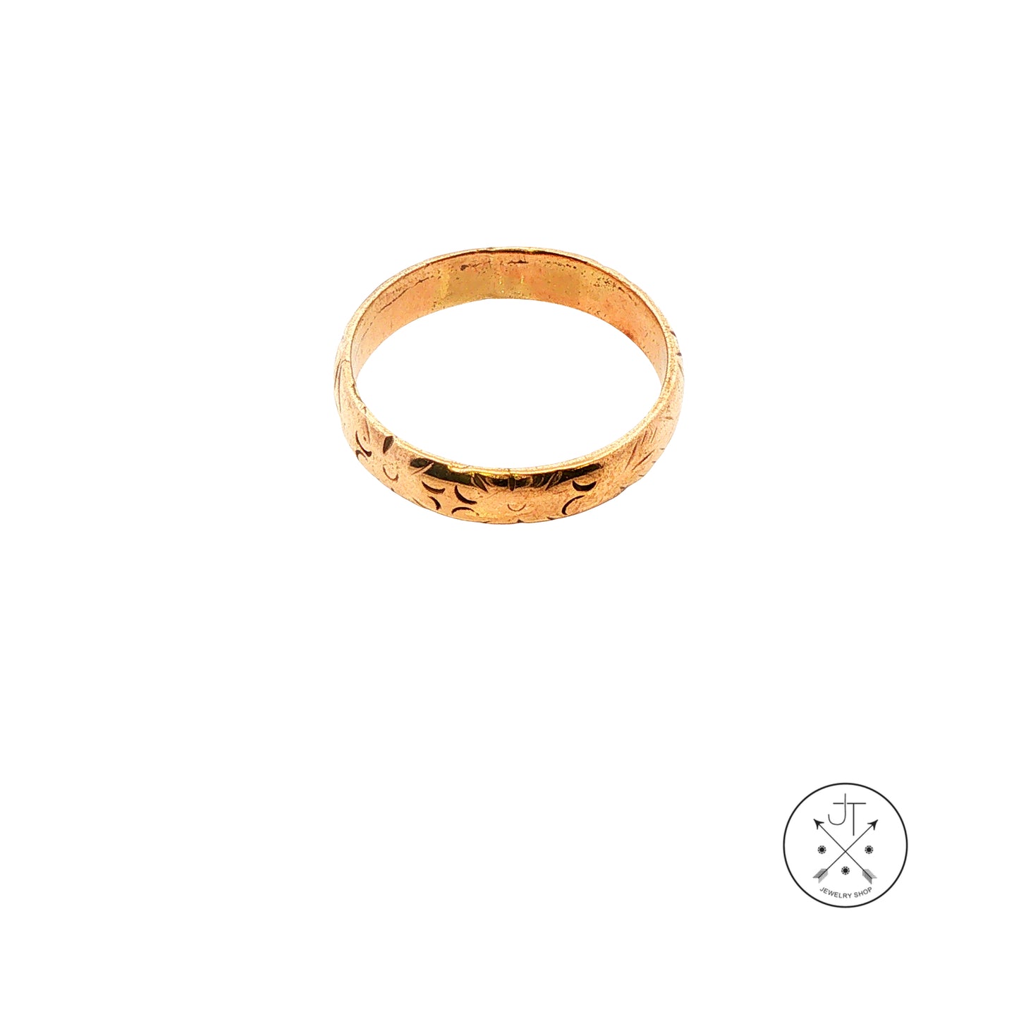 Vintage 12k Yellow Gold 4.8 mm Wedding Band Size 12