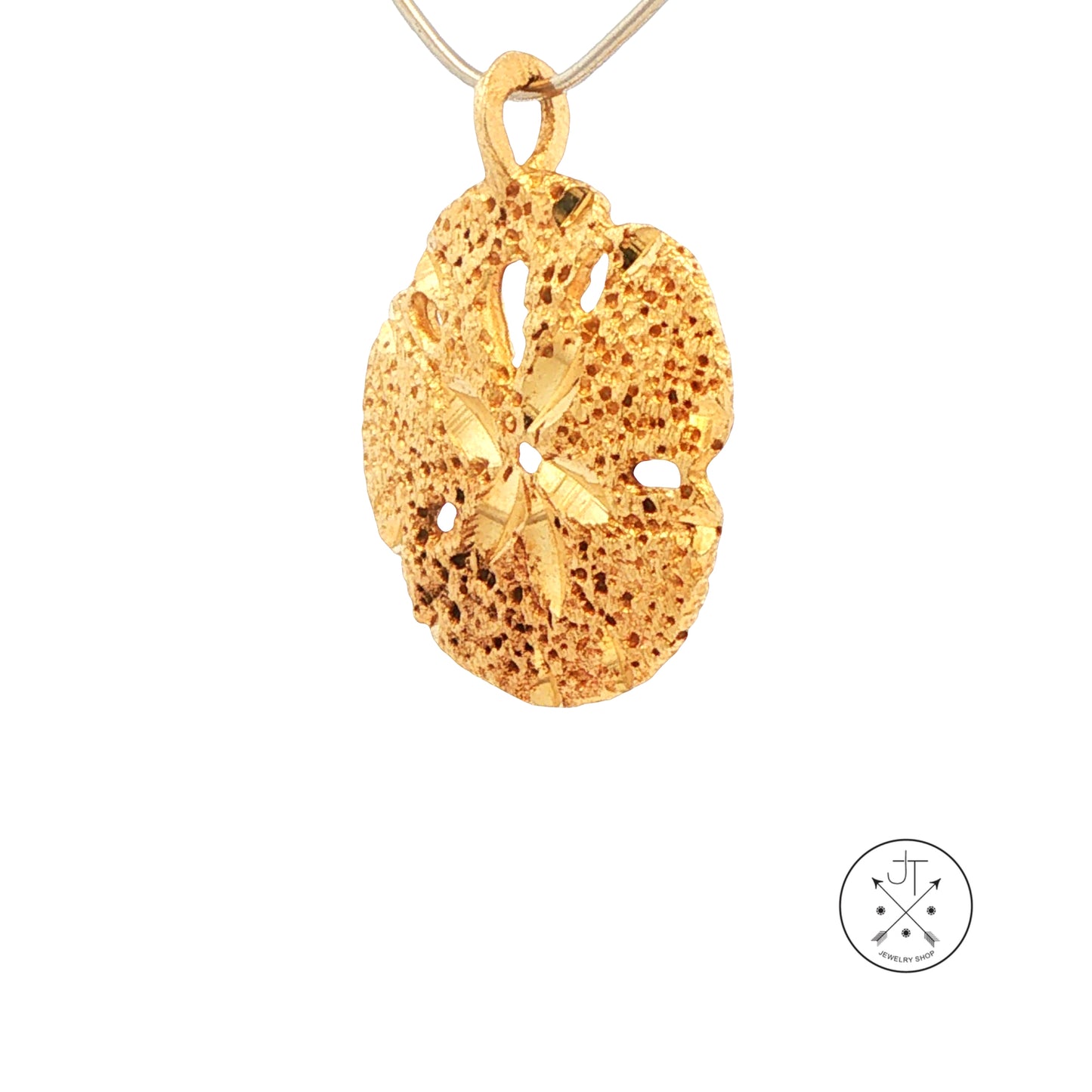 Vintage 14k Yellow Gold Sand Dollar Pendant 1 Inch
