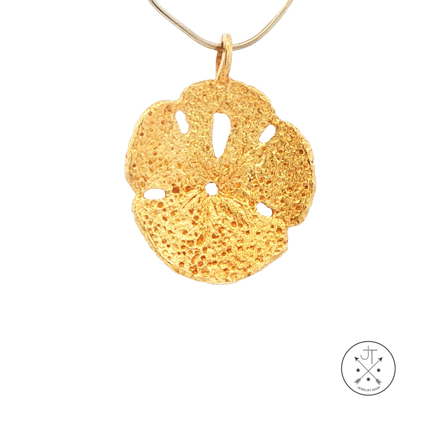 Vintage 14k Yellow Gold Sand Dollar Pendant 1 Inch