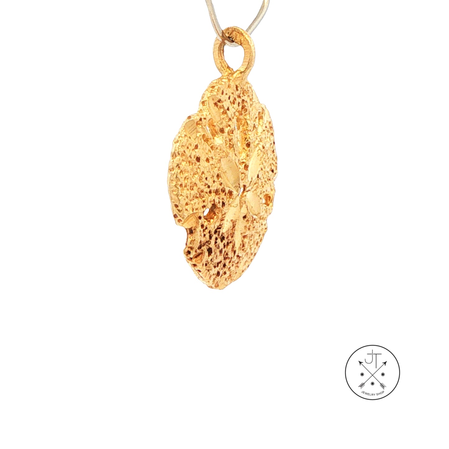 Vintage 14k Yellow Gold Sand Dollar Pendant 1 Inch