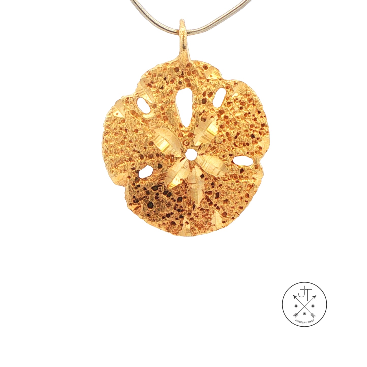 Vintage 14k Yellow Gold Sand Dollar Pendant 1 Inch