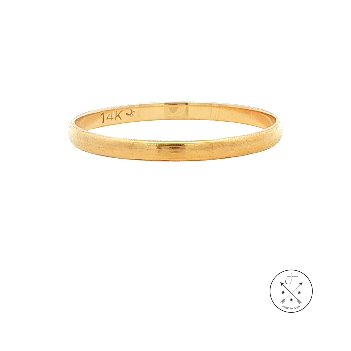 Vintage 14k Yellow Gold 1.8 mm Thin Wedding Band Size 6.75
