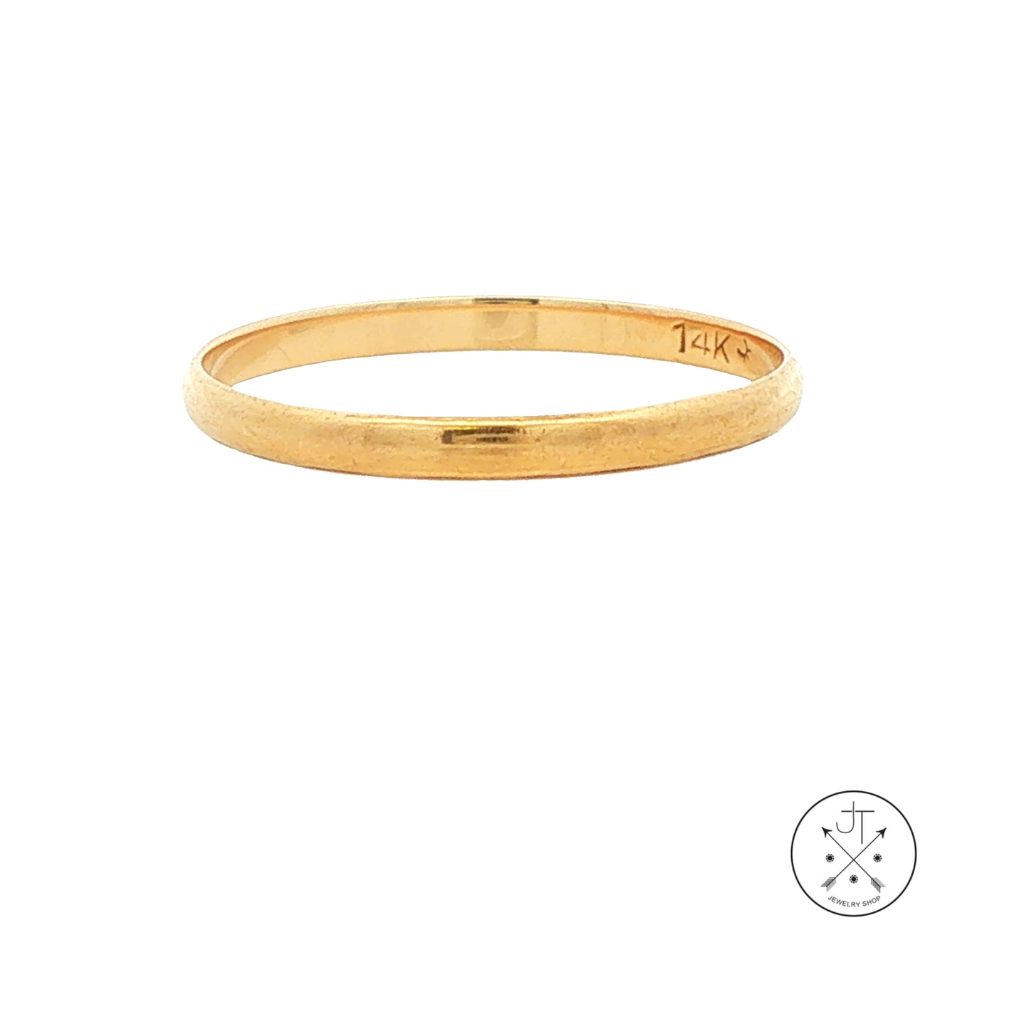Vintage 14k Yellow Gold 1.8 mm Thin Wedding Band Size 6.75