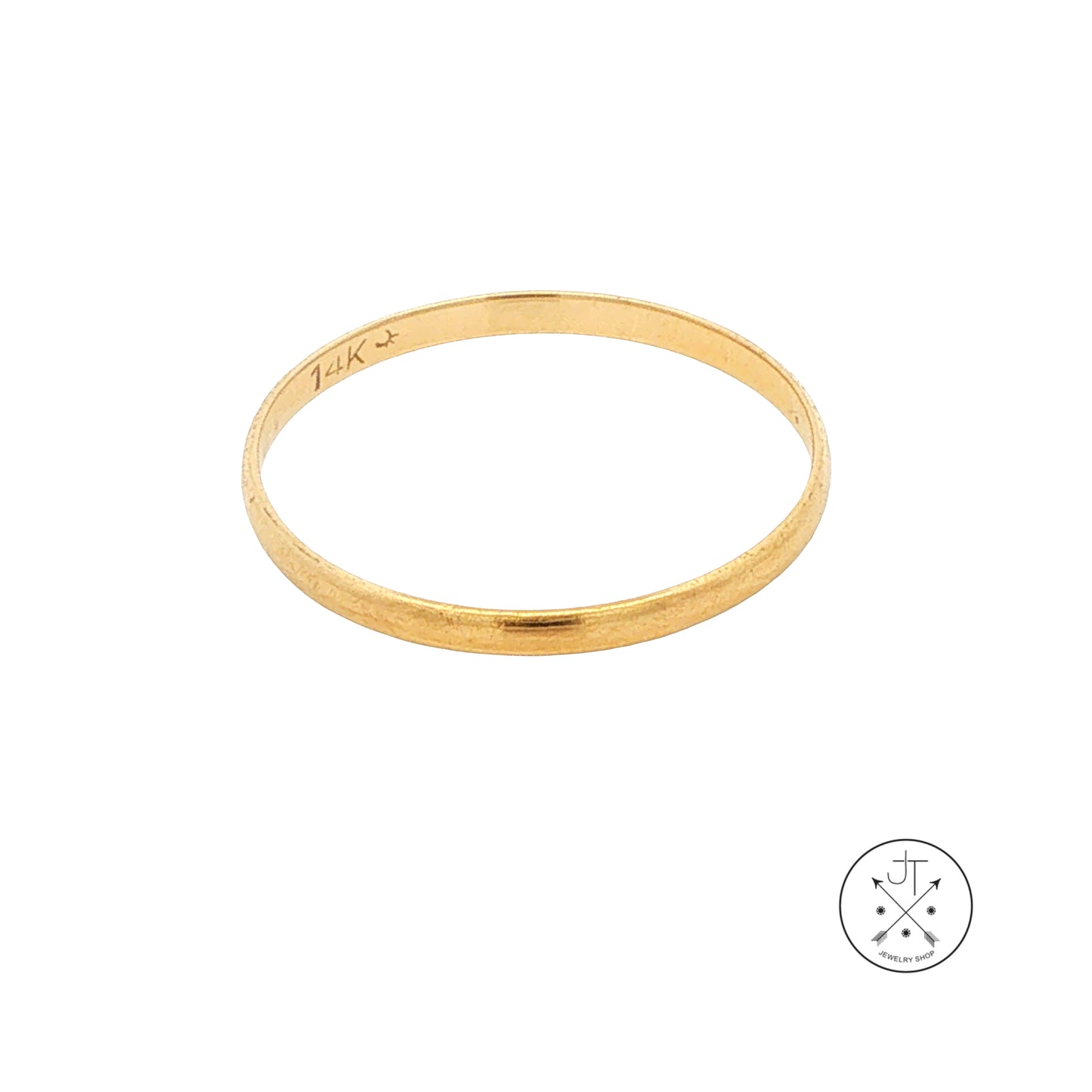 Vintage 14k Yellow Gold 1.8 mm Thin Wedding Band Size 6.75