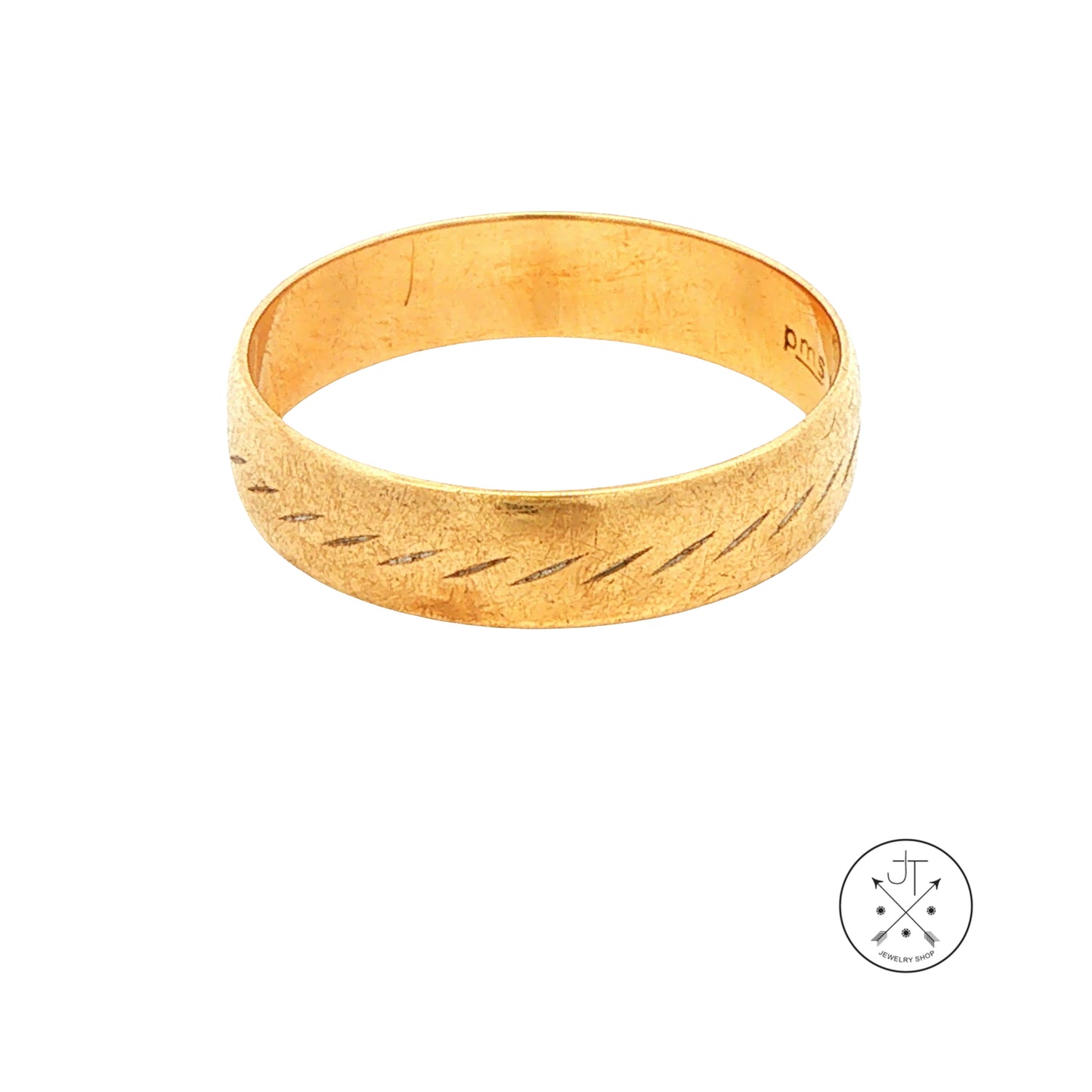Vintage 10k Yellow Gold 4.7 mm Textured Wedding Band Size 8