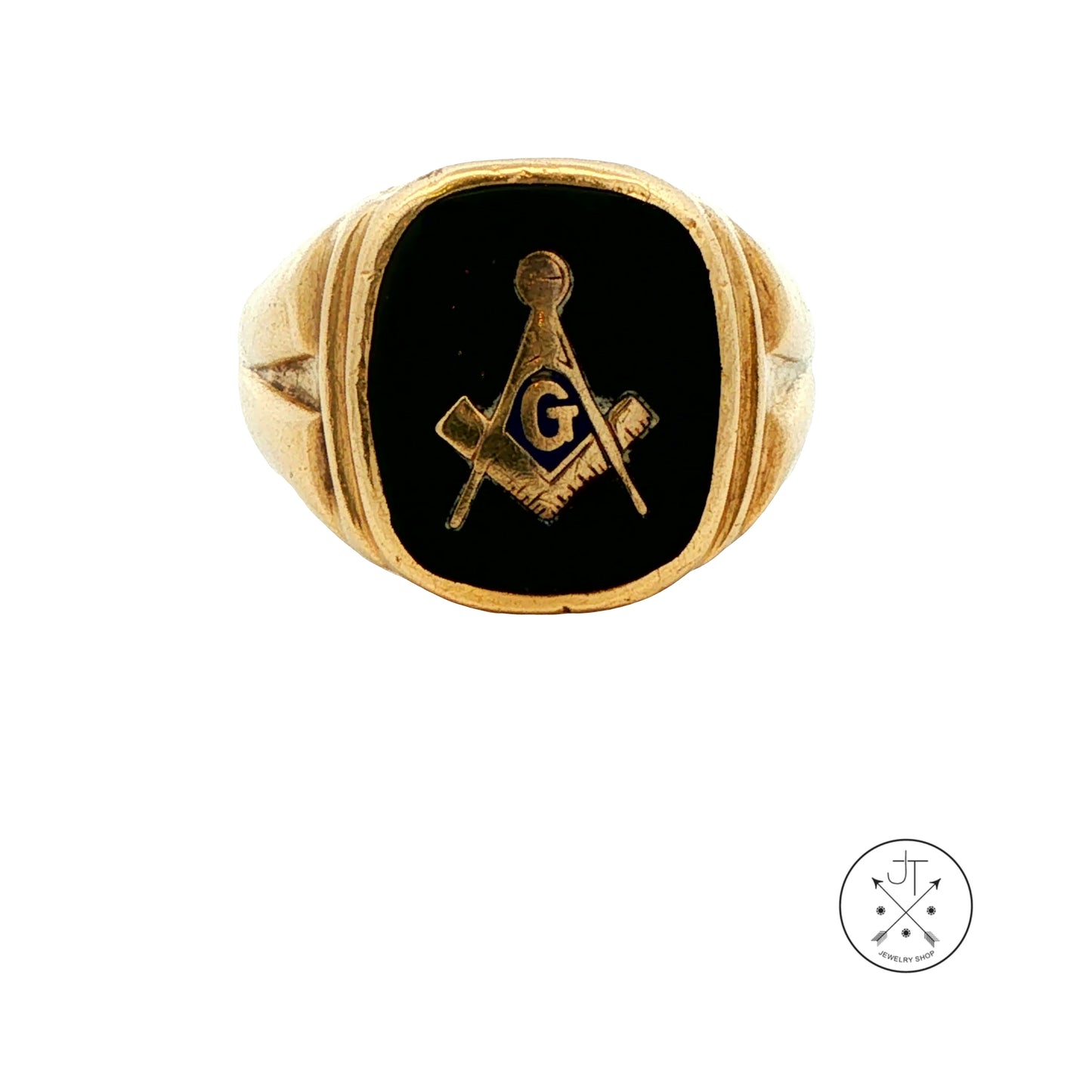 Vintage 10k Yellow Gold Masonic Ring Size 10.75 Estate