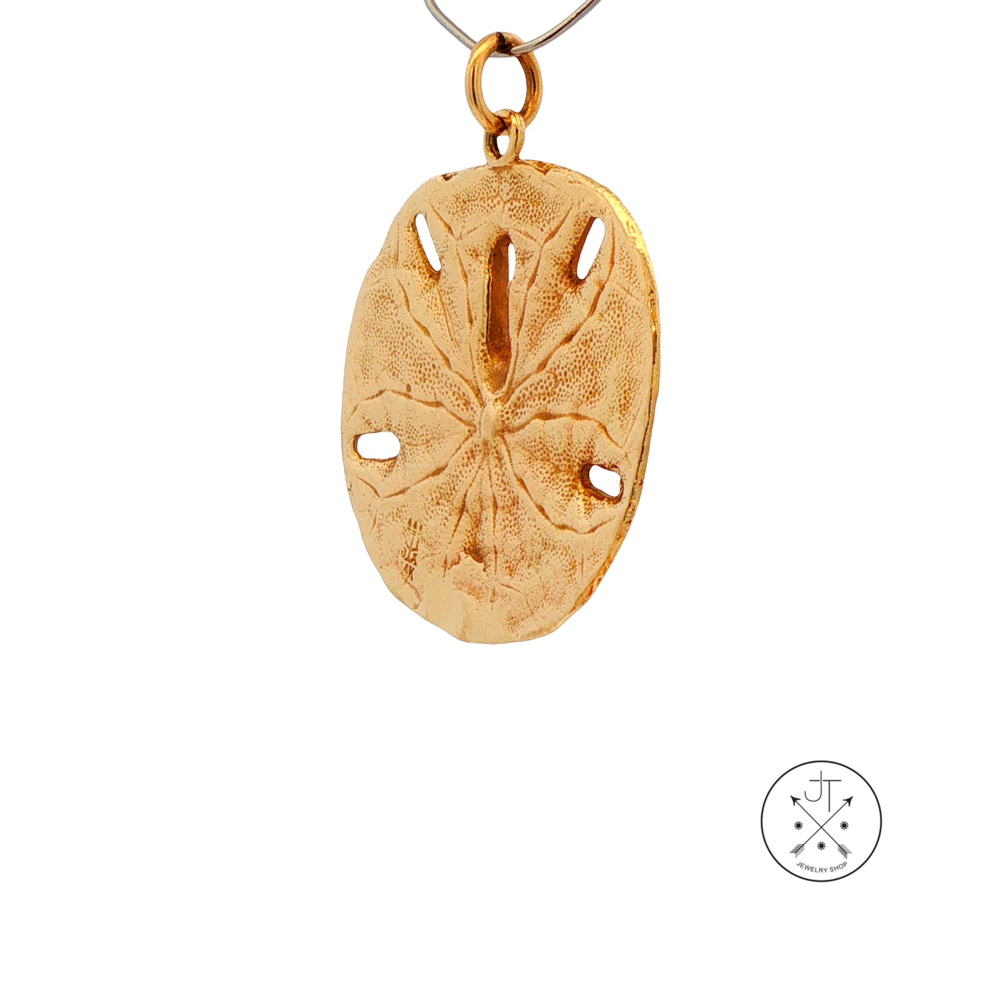14k Yellow Gold James Avery Sand Dollar Pendant 1 1/2 Inch Heavy