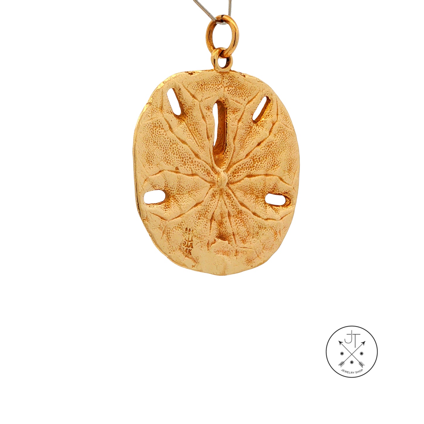 14k Yellow Gold James Avery Sand Dollar Pendant 1 1/2 Inch Heavy