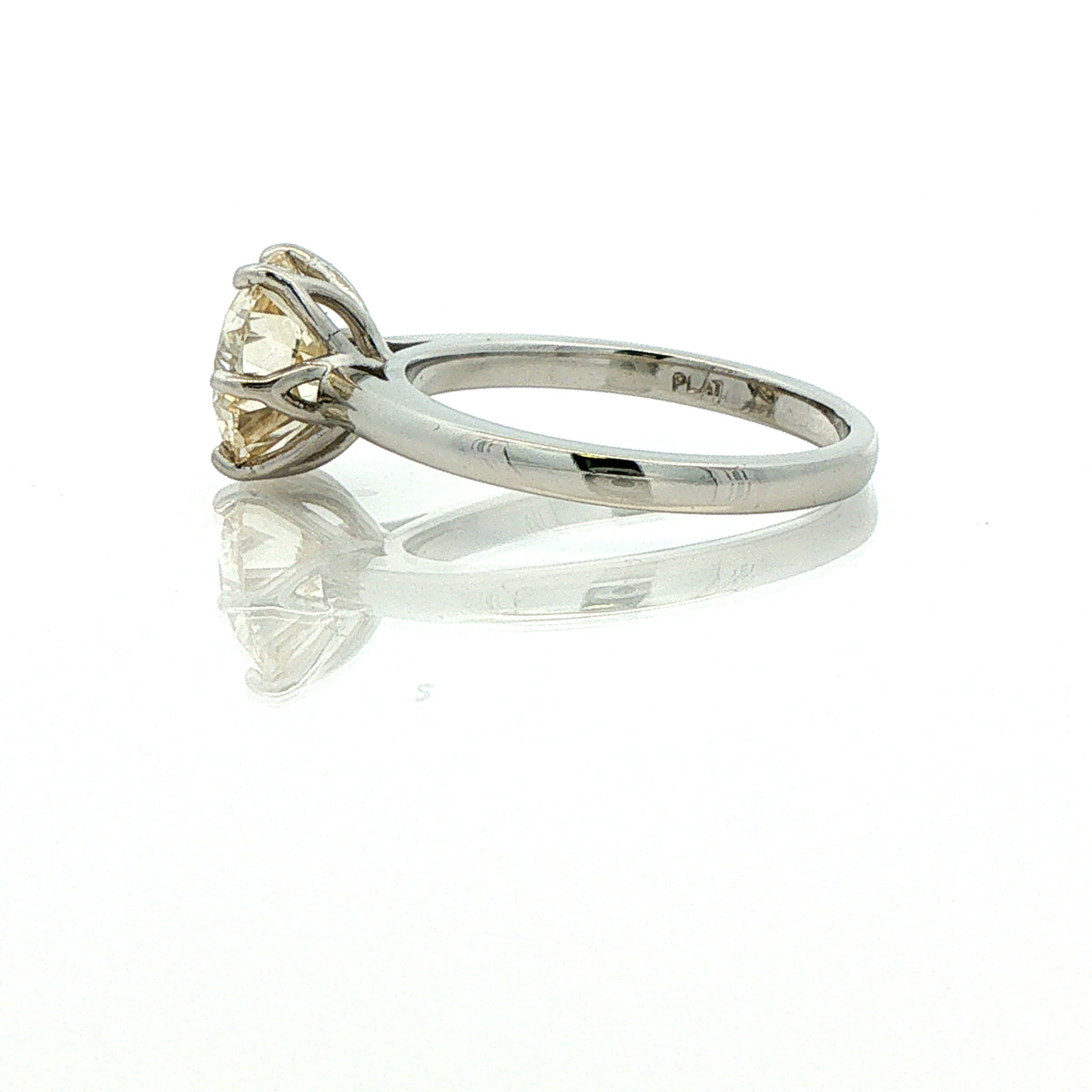 Platinum Solitaire Ring 2.4 ct Natural Diamond GIA Size 6.25