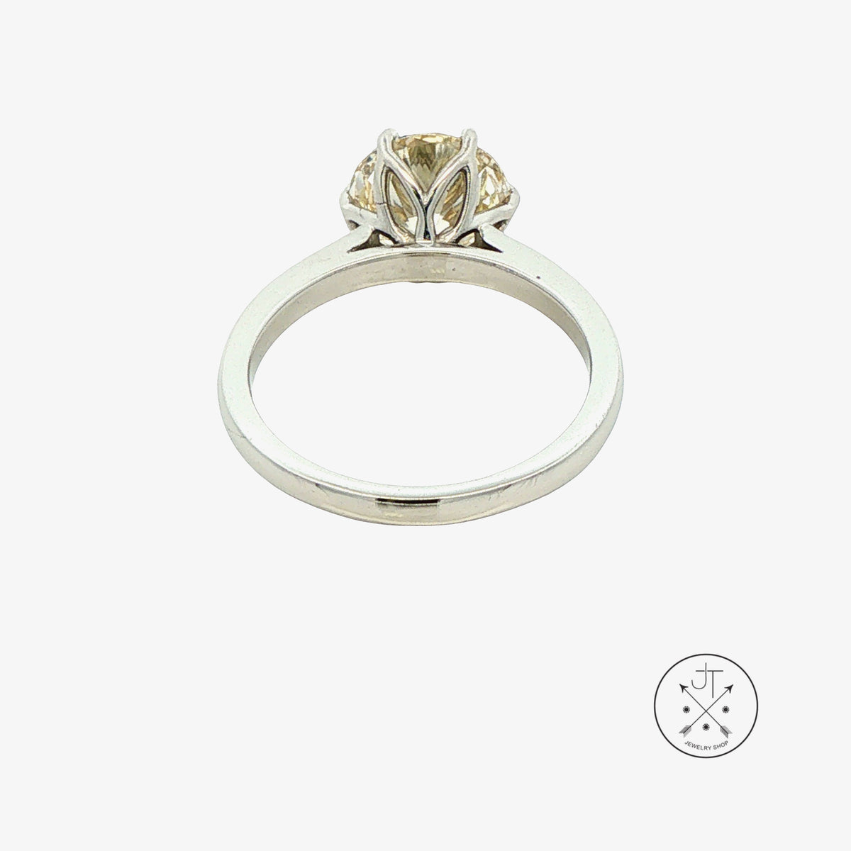 Platinum Solitaire Ring 2.4 ct Natural Diamond GIA Size 6.25