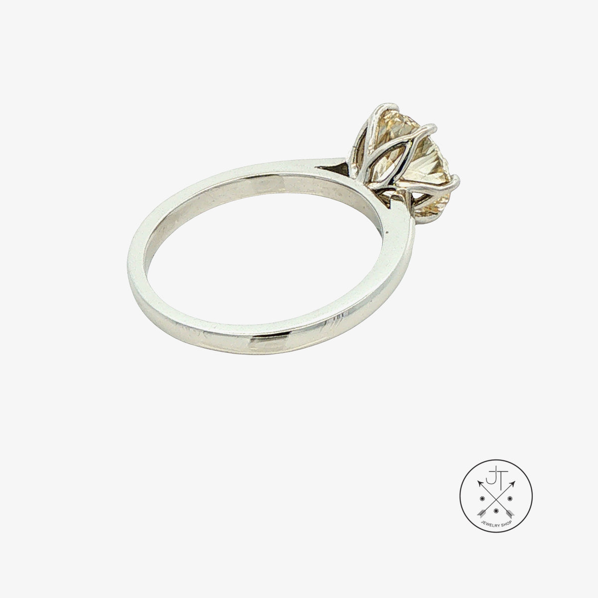 Platinum Solitaire Ring 2.4 ct Natural Diamond GIA Size 6.25