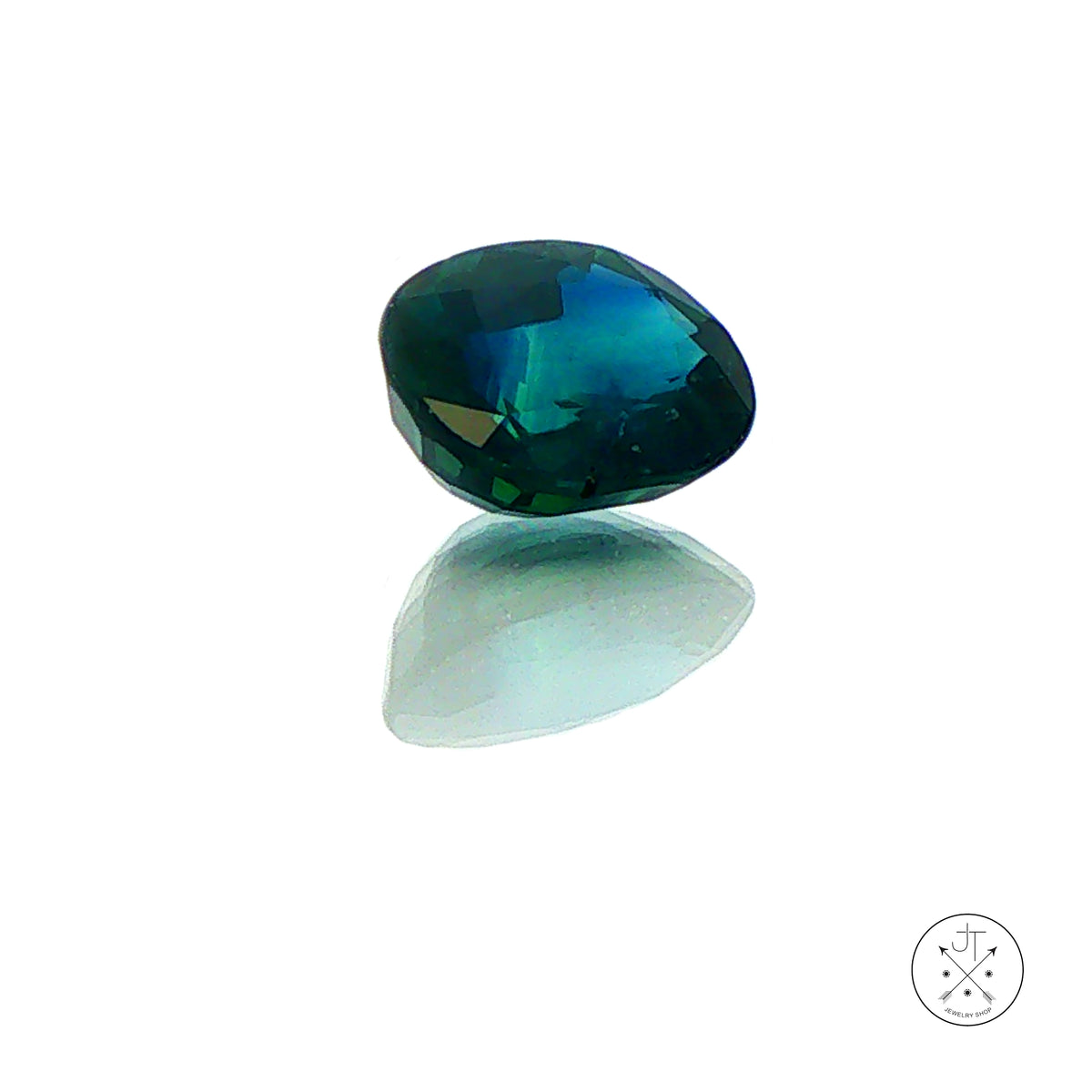 3.93 Carat Natural Sapphire Oval Faceted 10 x 8 mm Gemstone Blue Green Loose Heat Only