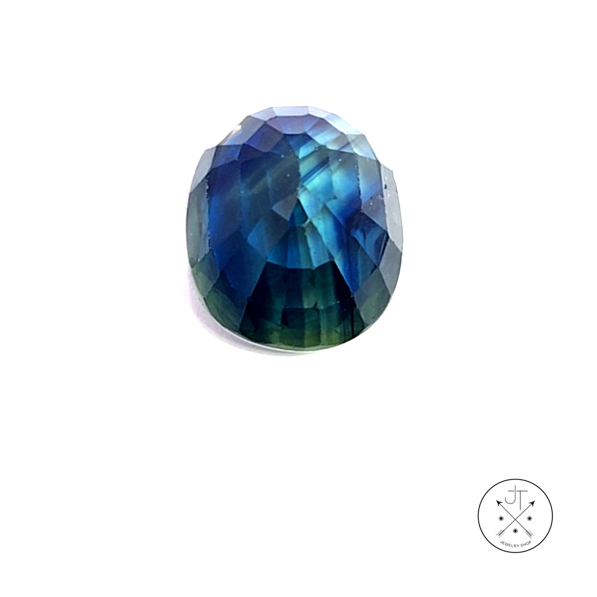 3.93 Carat Natural Sapphire Oval Faceted 10 x 8 mm Gemstone Blue Green Loose Heat Only