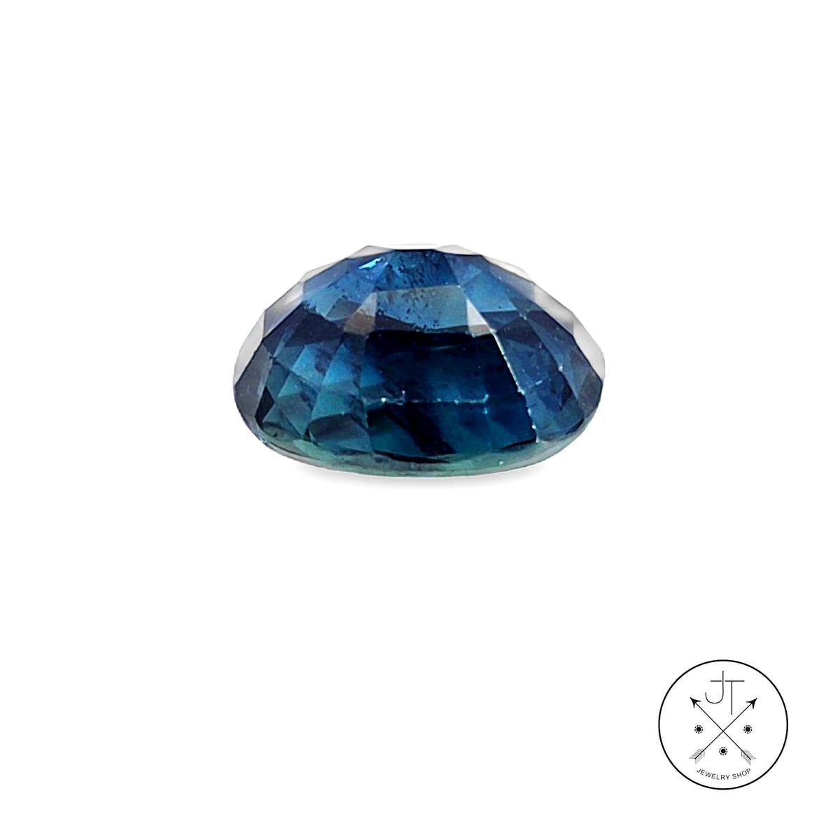 3.93 Carat Natural Sapphire Oval Faceted 10 x 8 mm Gemstone Blue Green Loose Heat Only