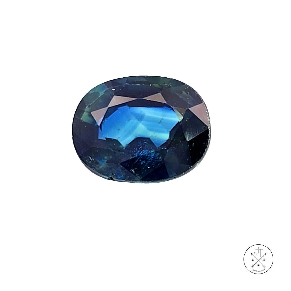 3.93 Carat Natural Sapphire Oval Faceted 10 x 8 mm Gemstone Blue Green Loose Heat Only