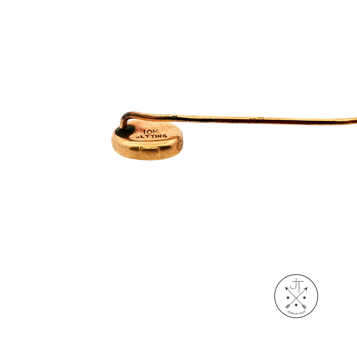 Antique 10k Yellow Gold and GF Stick Pin with Pyrite