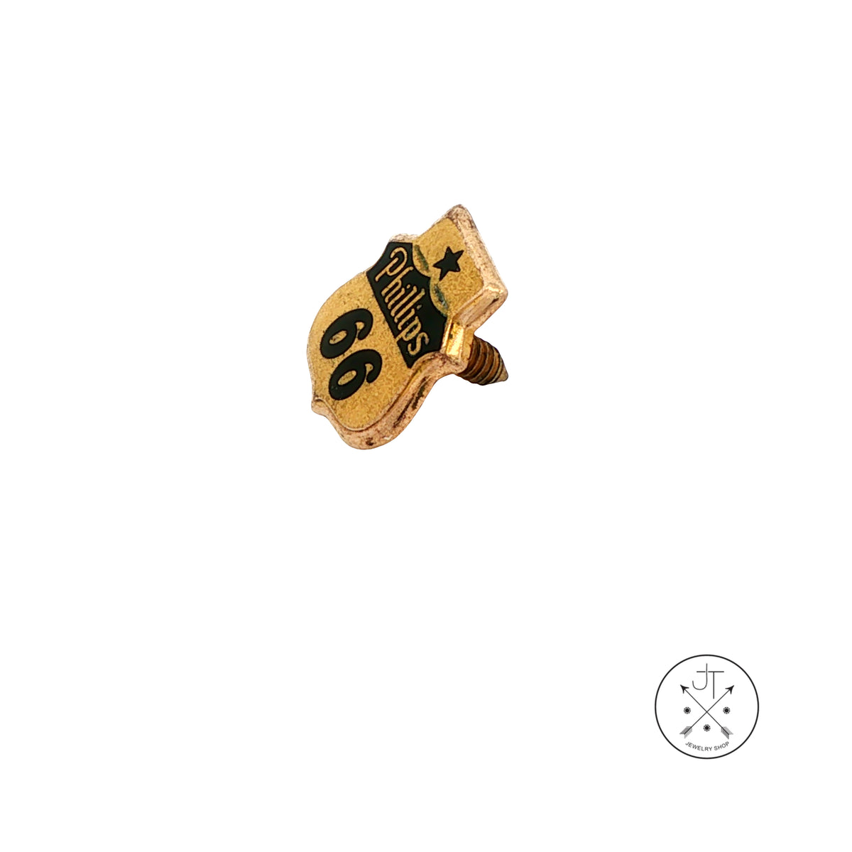 Vintage Phillips 66 10k Yellow Gold Service Pin Robbins Co 10 Year Oil Gas